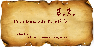 Breitenbach Kenéz névjegykártya